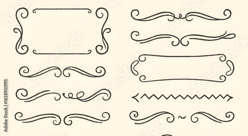 Hand-drawn decorative frames and dividers best for invitations and ornamental typography