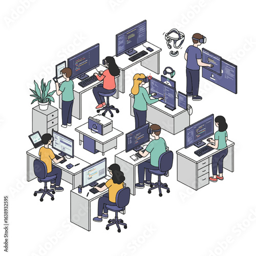 Diverse Team Collaborating on Technology Projects