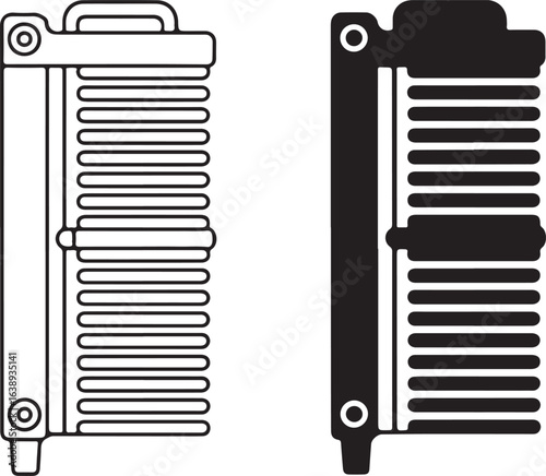 Radiator Sign,  Cooling System Symbol,  Industrial Design Element.