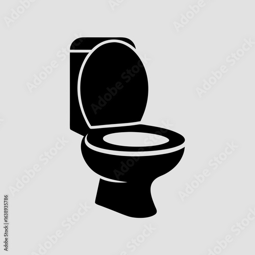 Minimal toilet icon – bathroom WC lavatory flush sanitary washroom symbol