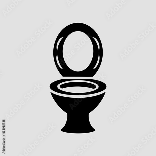 Minimal toilet icon – bathroom WC lavatory flush sanitary washroom symbol