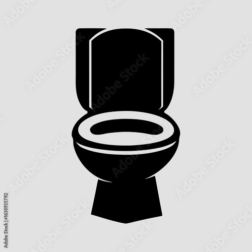 Minimal toilet icon – bathroom WC lavatory flush sanitary washroom symbol