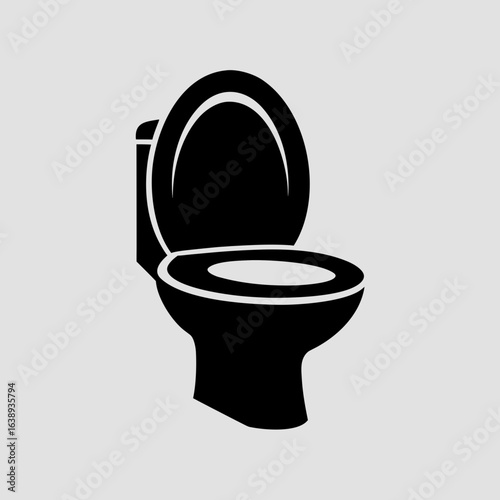 Minimal toilet icon – bathroom WC lavatory flush sanitary washroom symbol