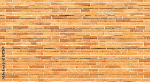 A seamless repeating pattern of a weathered textured orange and brown brick wall providing a classic architectural background