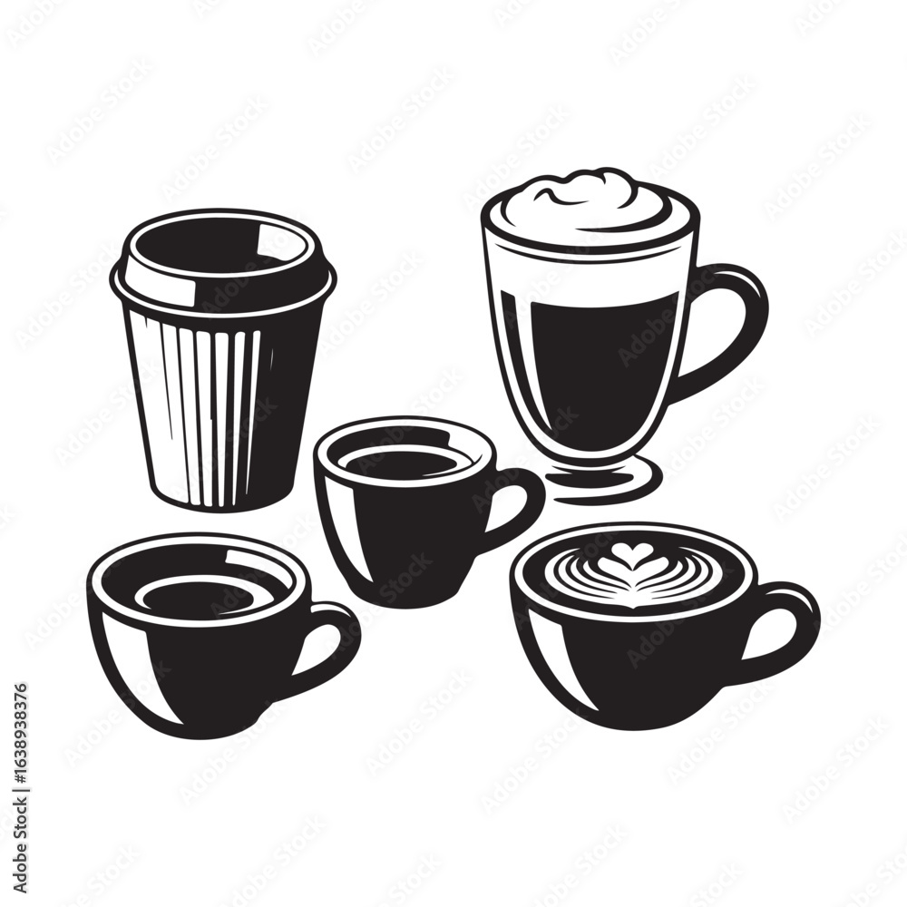 Obraz premium title A collection of four coffee cups keywords coffee cups mugs