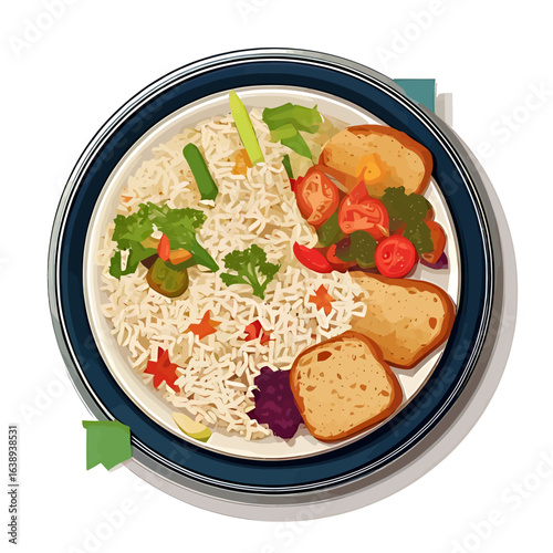 Healthy Rice Dish Illustration