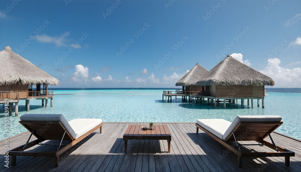 Fototapeta premium Stylish and luxurious overwater villa