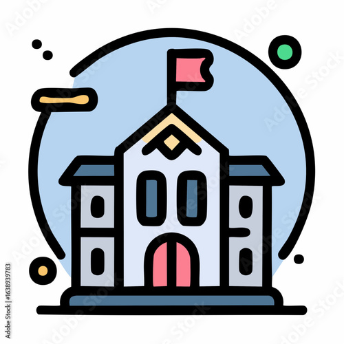 School Building Illustration
