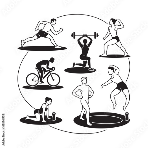 Six Different Fitness Exercises