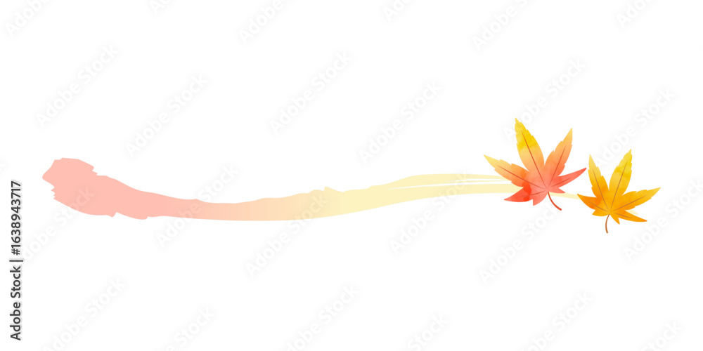 Fototapeta premium Autumn Maple Brushline – Hand-Drawn Frame Vector