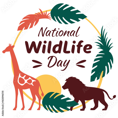 NATIONAL WILDLIFE DAY vector illustration