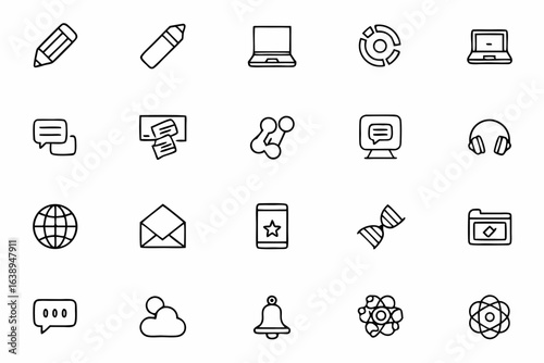 A modern icon pack focused on online writing, blogging, and content creation — ideal for digital marketers, bloggers, and content platforms