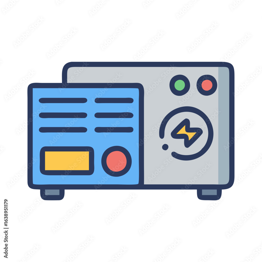 Fototapeta premium Icon of Reliable Backup Generator for Energy Needs