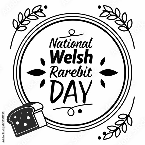 NATIONAL WELSH RAREBIT DAY vector illustration
