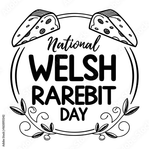 NATIONAL WELSH RAREBIT DAY vector illustration