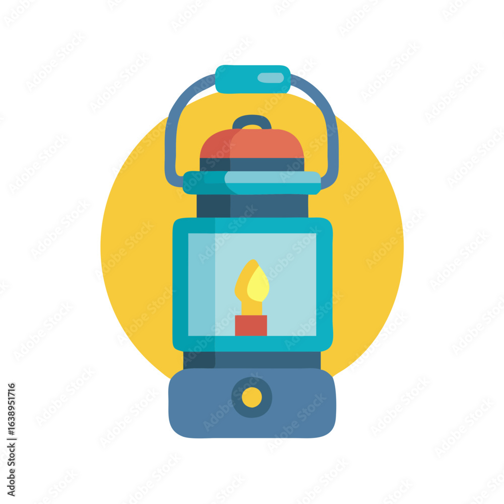 Obraz premium Portable Battery Lantern Icon for Adventure