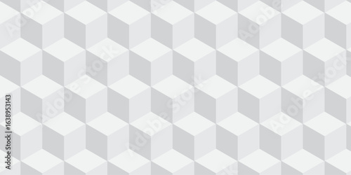 White 3d modeling cubes Illustration decoration seamless white material pattern square design.	