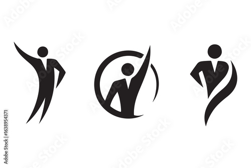 abstract people logo vector design art background