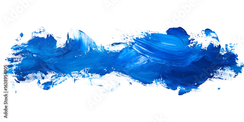 Wide Smudge Stroke of Oil Paint on Transparent Background