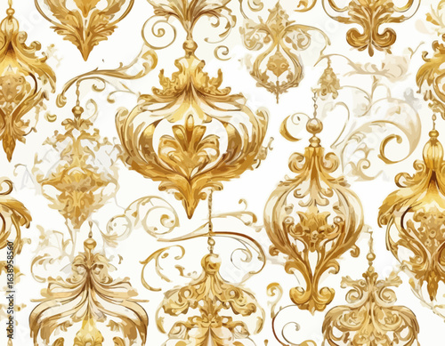 Beautiful golden color vector ornamets with white background 