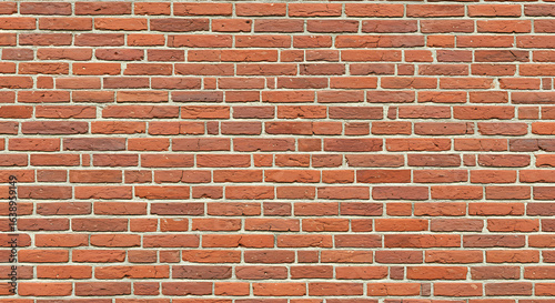 Seamlessly repeating pattern of weathered red brick wall texture with visible mortar lines and subtle color variations