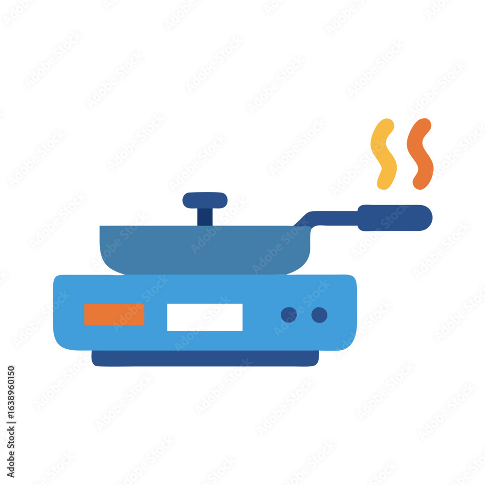 Fototapeta premium Compact Electric Skillet Icon for Easy Cooking