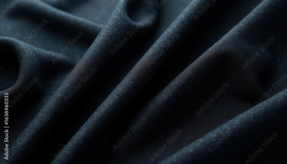 Fototapeta premium Subtle black fabric folds, noise grain, gradient effect , background, photography, texture
