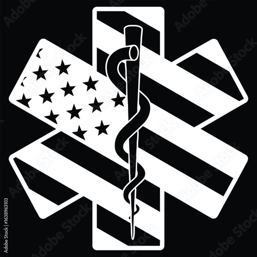 First Responder USA Flag EMT T-shirt