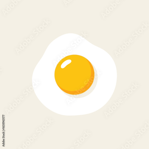 A single fried egg with a bright yellow yolk on a light background.