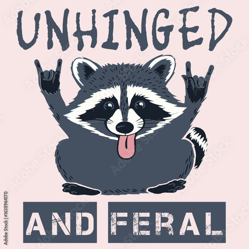 Raccoon Unhinged And Feral Retro T-Shirt