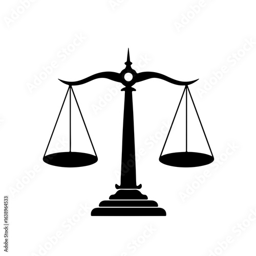 Elegant balance scales symbol justice fairness law