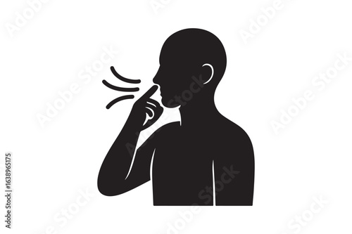 Breathing Exercise icon silhouette vector with white background