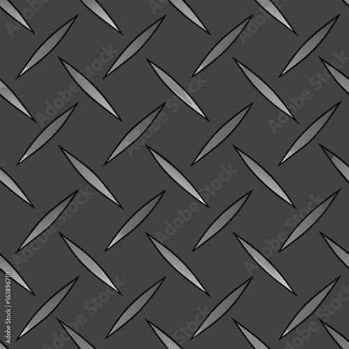 A seamless diamond plate iron metal texture in titanium gray, futuristic and sleek 1.