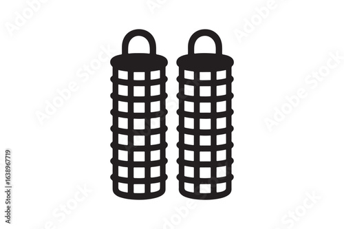 Hair Curlers icon silhouette vector with white background