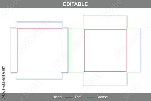 Christmas gift rigid box dieline with luxury folding structure featuring accurate die line, box dieline design, and festive dieline packaging for holiday gifts