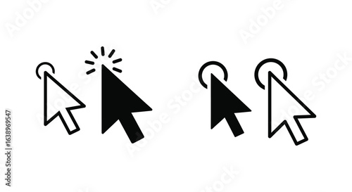 Mouse Cursor Clicks and Hovering Icons illustration 