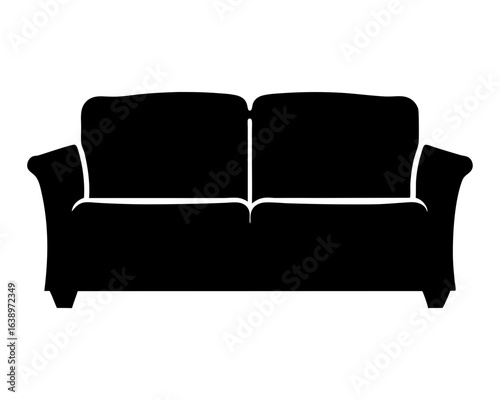 Classic silhouette of a comfortable two seat sofa suitable for home decor