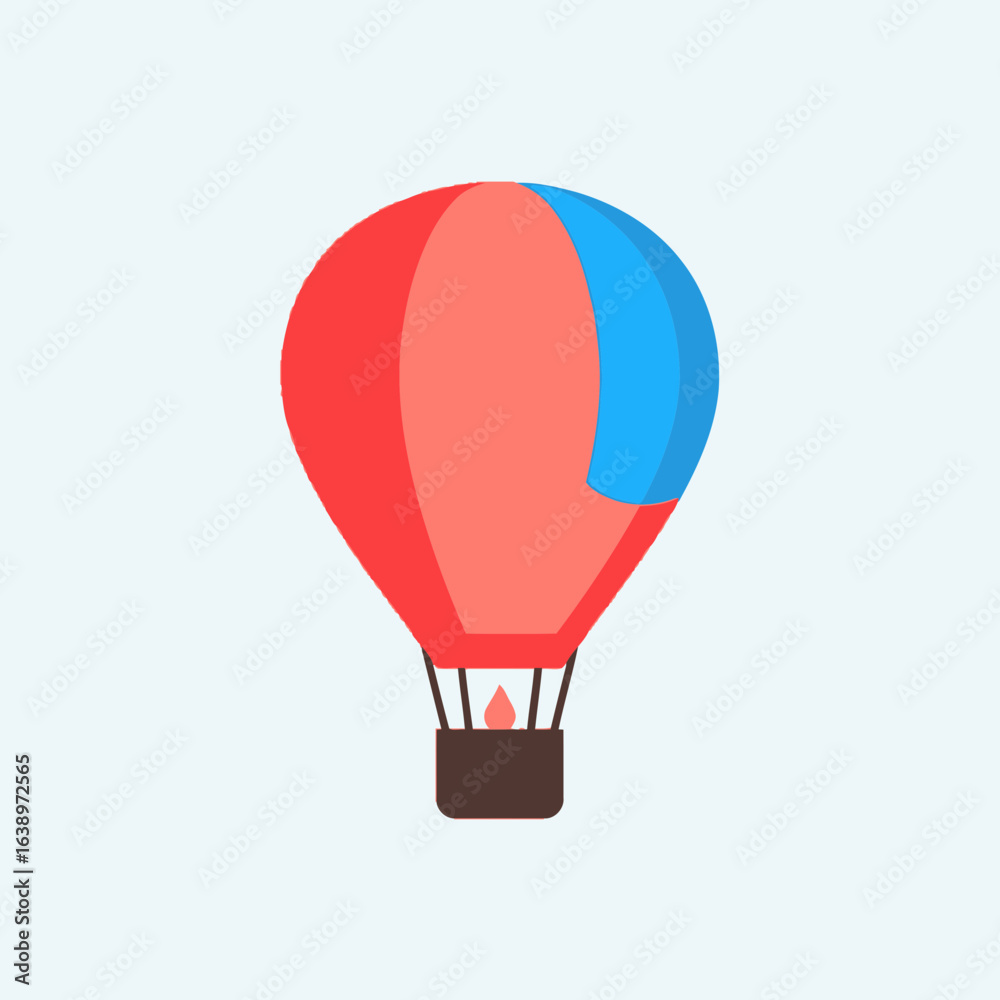 Obraz premium A colorful hot air balloon floats against a light blue sky.