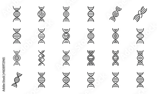 24 Science and Laboratory Line Icons DNA, Chemistry, Biology, Physics, Research, Experiment, and Medical Vector Icon Set for Scientists, Teachers, and STEM Projects
