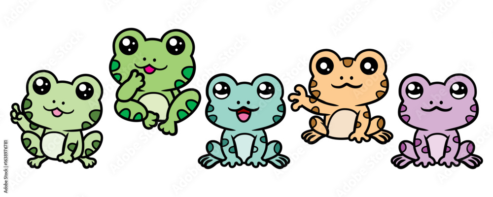 Obraz premium Cute frogs cartoon