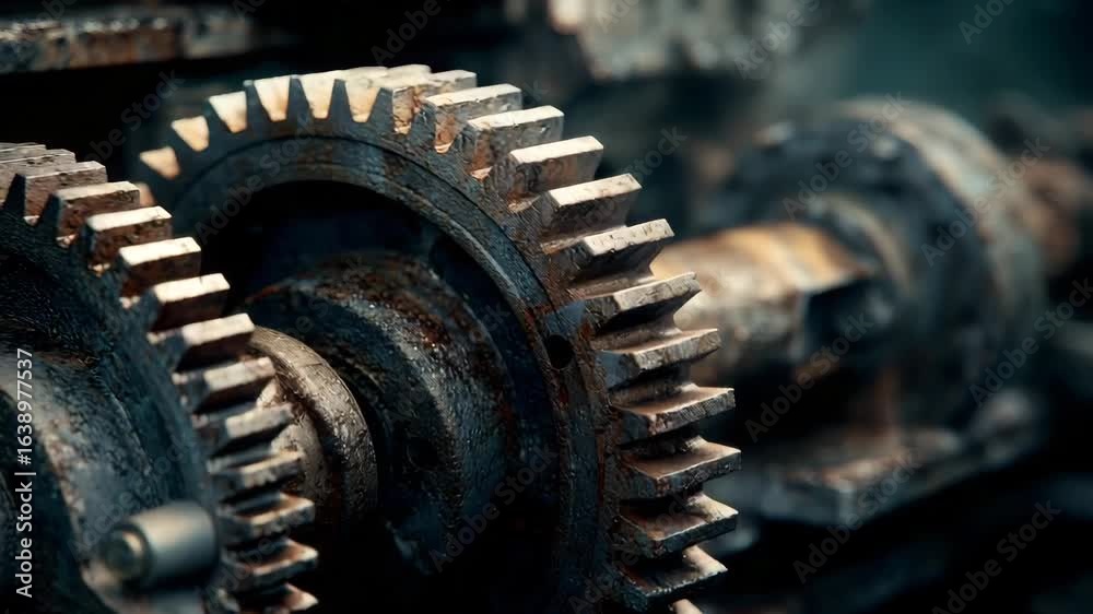 Close-up of rusty industrial metal gears Close-up of rusty industrial metal gears