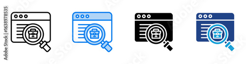 Job Search icon set multiple style collection
