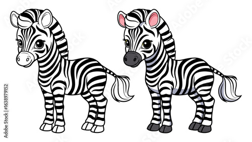 Cute zebra cartoon coloring