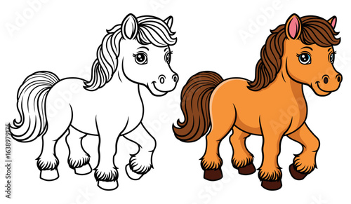 horse cartoon coloring