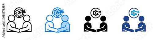 Acquisition icon set multiple style collection