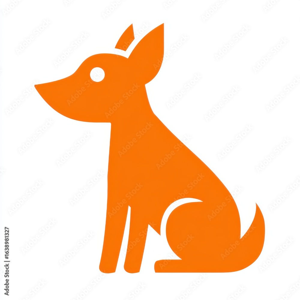 Obraz premium Orange Dog Silhouette Minimalist Design
