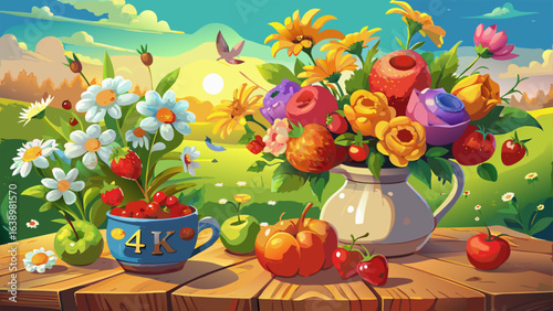 easter still life with tulips