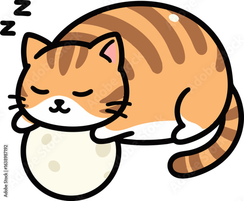 Bengal Cat Sleeping on the Moon - Dreamy Kitty