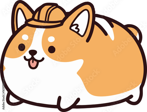 Construction Worker Corgi - Busy Dog