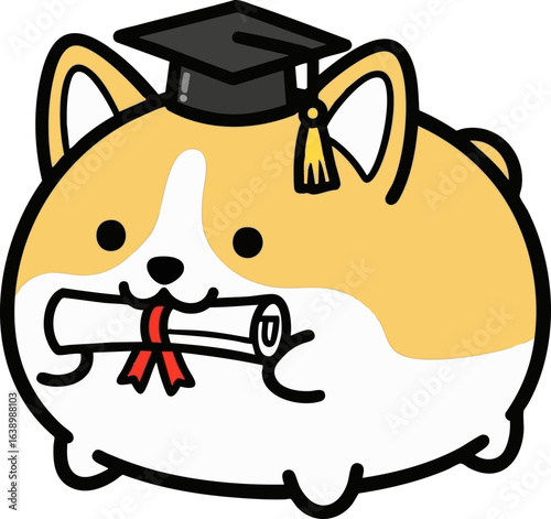 Graduate Corgi - Smart Mochi Dog